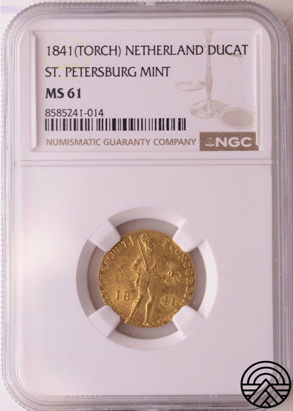 Rosja, Dukat Typu Niderland. 1841 r. CNB NGC MS61