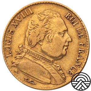 Francja, Louis XVIII, 20 Franków, 1814 r. Paryż
