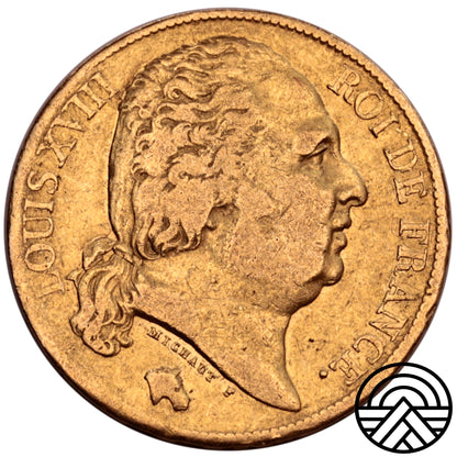 Francja, Louis XVIII, 20 Franków 1820 r. Paryż