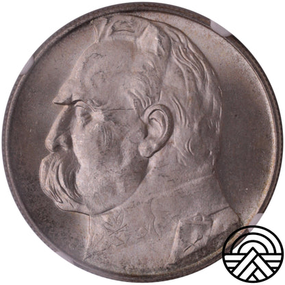 Polska, 10 Złotych, 1939 r. Piłsudski NGC MS 65