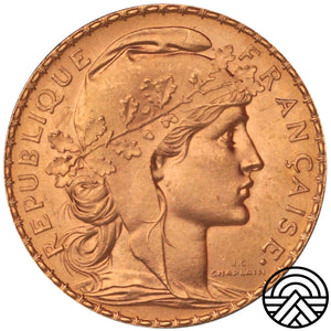Francja, 20 Franków, 1908 r. Kogut