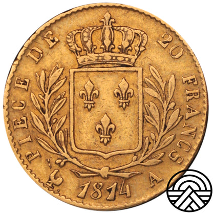 Francja, Louis XVIII, 20 Franków, 1814 r. Paryż