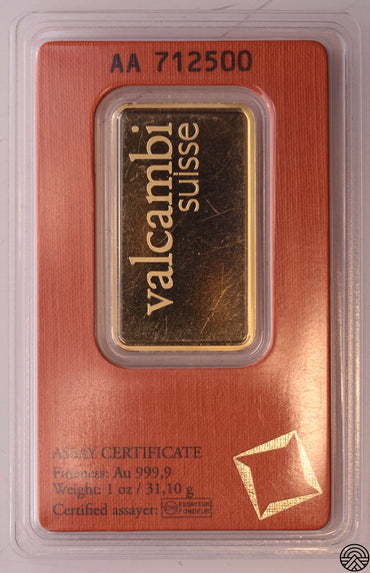 Valcambi, Sztabka 31.1 g. Au 999.9