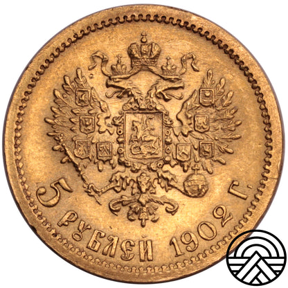 Rosja, Mikołaj II, 5 Rubli 1902 r. Super!