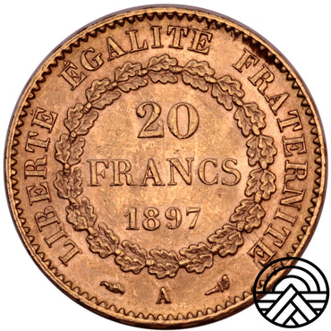 Francja, 20 Franków, 1897 r. "Anioł"