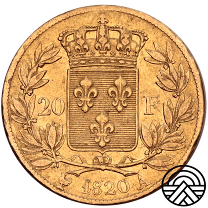 Francja, Louis XVIII, 20 Franków 1820 r. Paryż
