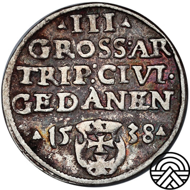 Polska, Zygmunt I Stary, Trojak, 1538 r. Gdańsk