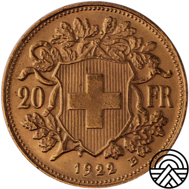 Szwajcaria, 20 Franków 1922 r.