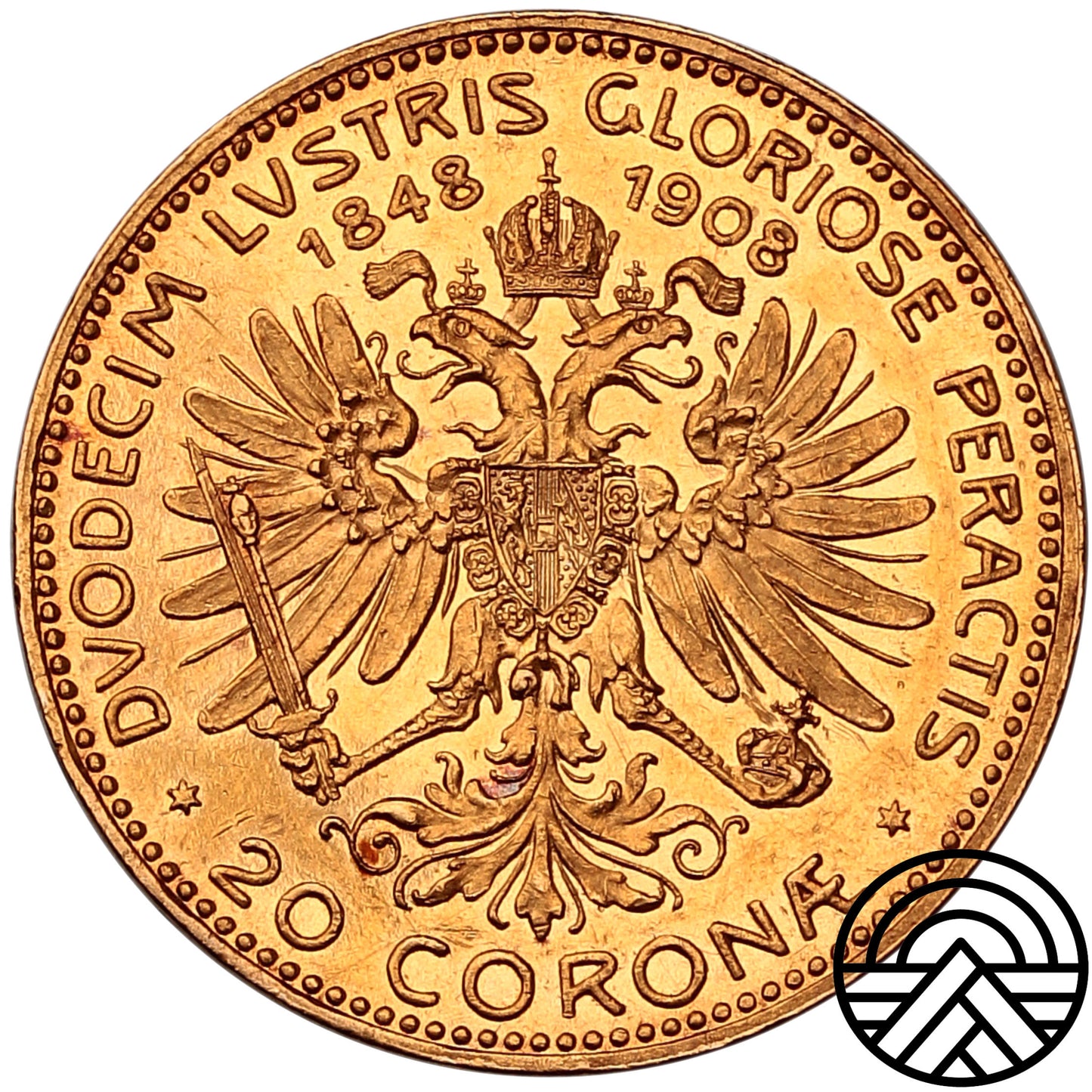Austria, 20 Koron, 1908 r. 60-Lecie Panowania