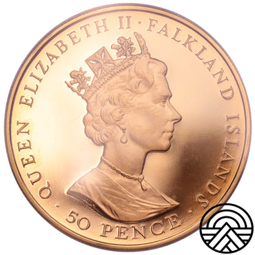 Falklandy, 50 Pensów, 1992 r. PCGS PR 67 DCAM