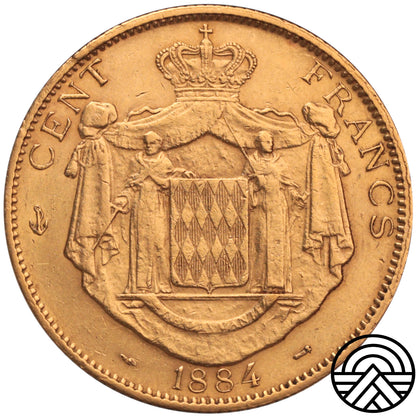 Monako, Karol III, 100 Franków, 1884 r.