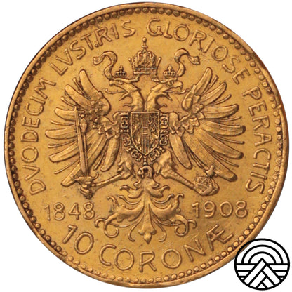 Austria, 10 Koron 1908 r. 60-lecie Panowania