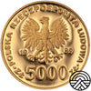 Polska, 5000 Złotych, 1989 r. Jan Paweł II