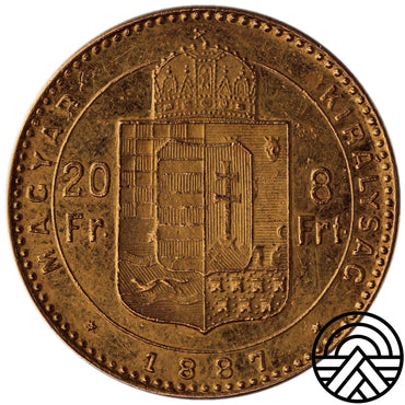 Węgry, 20 Franków - 8 Forintów 1887 r.
