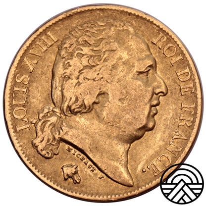 Francja, Louis XVIII, 20 Franków 1818 r. Paryż