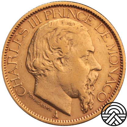Monako, Karol III, 100 Franków, 1886 r.