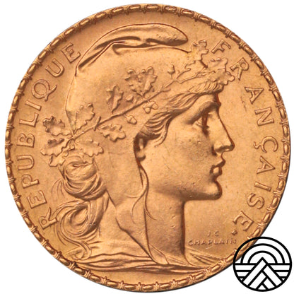 Francja, 20 Franków, 1909 r. Kogut
