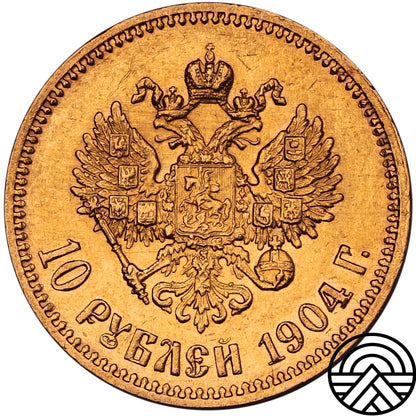 Rosja, Mikołaj II, 10 Rubli, 1904 r. Super!