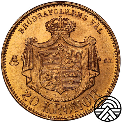 Norwegia, Oskar II, 20 Koron, 1873 r.