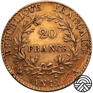 Francja, Napoleon I, 20 Franków AN 12 Paryż
