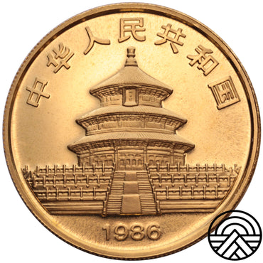 Chiny, 100 Yuanów 1986 r. 1 Oz. Au 999