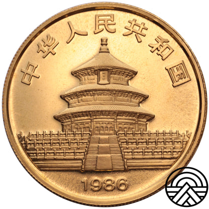 Chiny, 100 Yuanów 1986 r. 1 Oz. Au 999