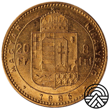 Węgry, 20 Franków - 8 Forintów 1886 r.