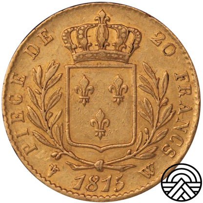 Francja, Louis XVIII, 20 Franków, 1815 r. Lille
