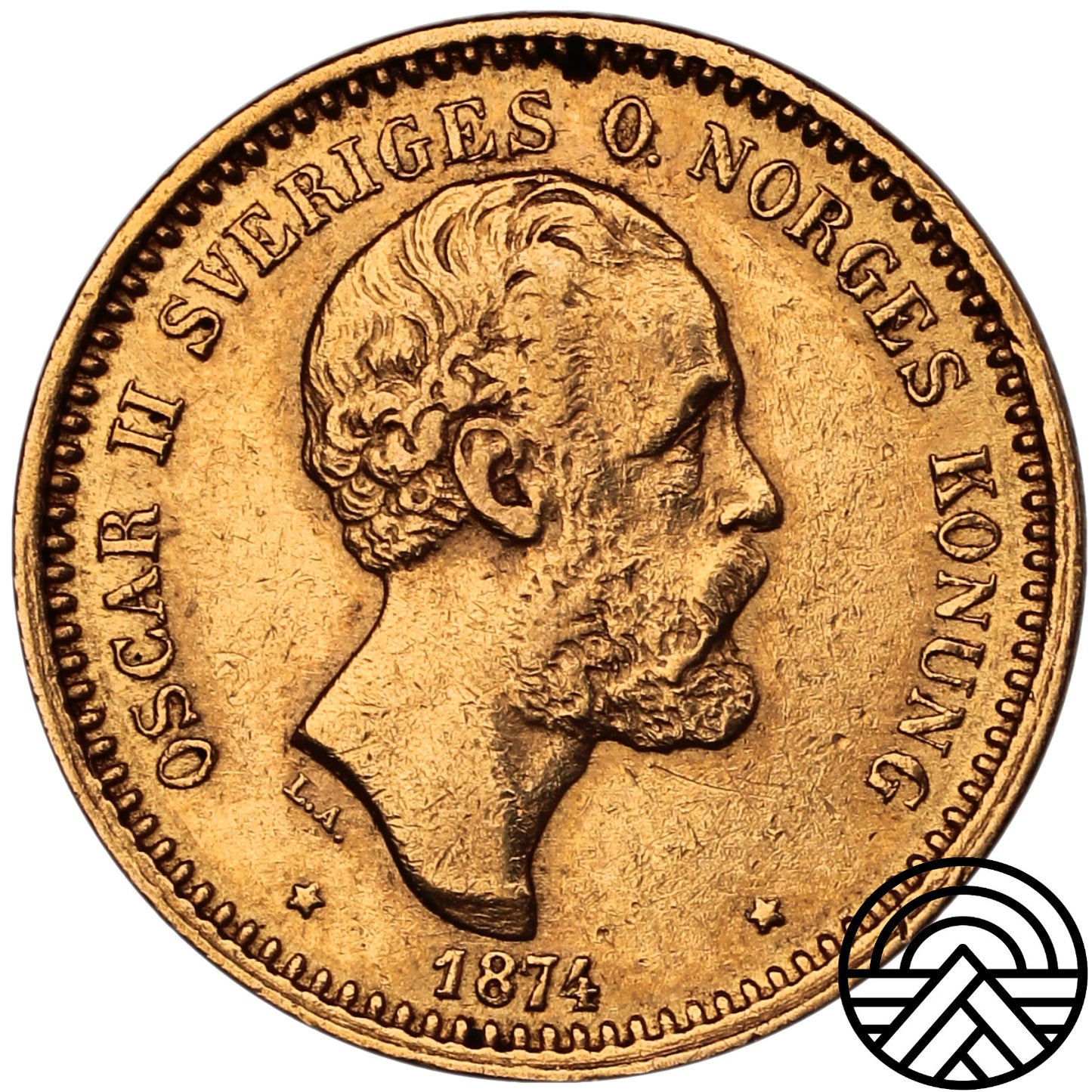 Norwegia, Oskar II, 10 Koron, 1874 r.