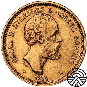 Norwegia, Oskar II, 10 Koron, 1874 r.