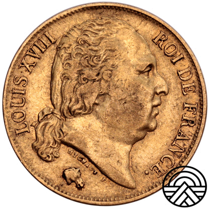 Francja, Louis XVIII, 20 Franków 1824 r. Lille