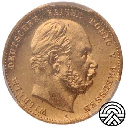 Niemcy, Prusy, 10 Marek, 1872 r. PCGS MS 65 PL