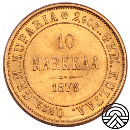 Finlandia, 10 Markkaa 1878 r. Super!
