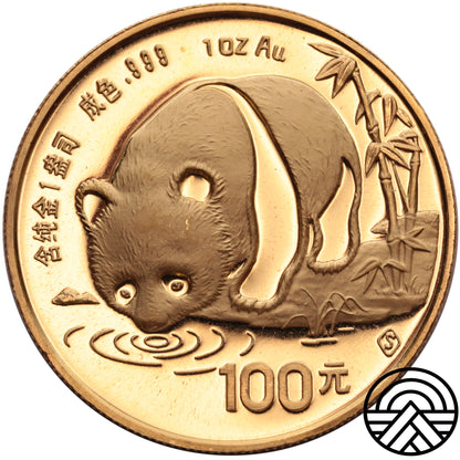 Chiny, 100 Yuanów 1987 r. 1 Oz. Au 999