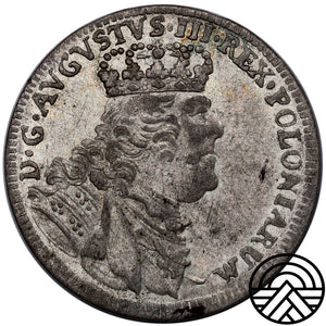 Polska, August III Sas, Szóstak, 1754 r. "IV" Rzadka!