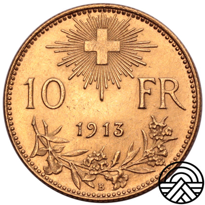 Szwajcaria, 10 Franków, 1913 r.
