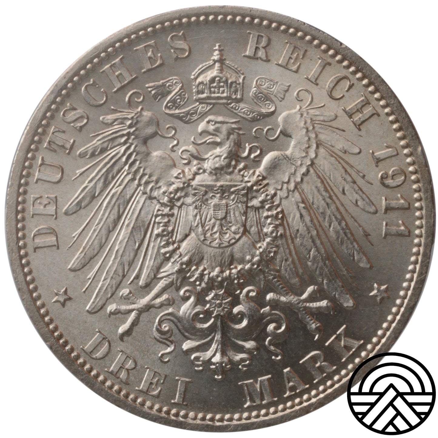 Niemcy, Schaumburg-Lippe, 3 Marki, 1911 r. PCGS MS 65