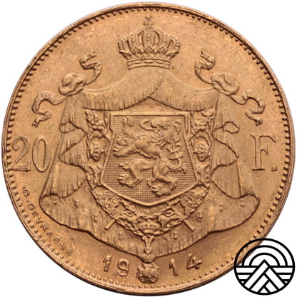 Belgia, 20 Franków, 1914 r.