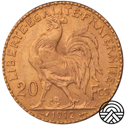 Francja, 20 Franków, 1912 r. Kogut