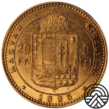 Węgry, 20 Franków - 8 Forintów 1885 r.