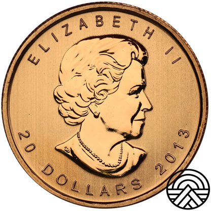 Kanada, 20 Dolarów, 2013 r. Liść Klonowy, 1/2 Oz Au 999,9