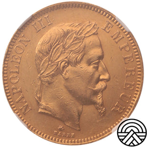 Francja, Napoleon III, 100 Franków, 1862 r. Paryż NGC MS 60