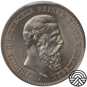 Niemcy, Prusy, 2 Marki, 1888 r. PCGS MS 64
