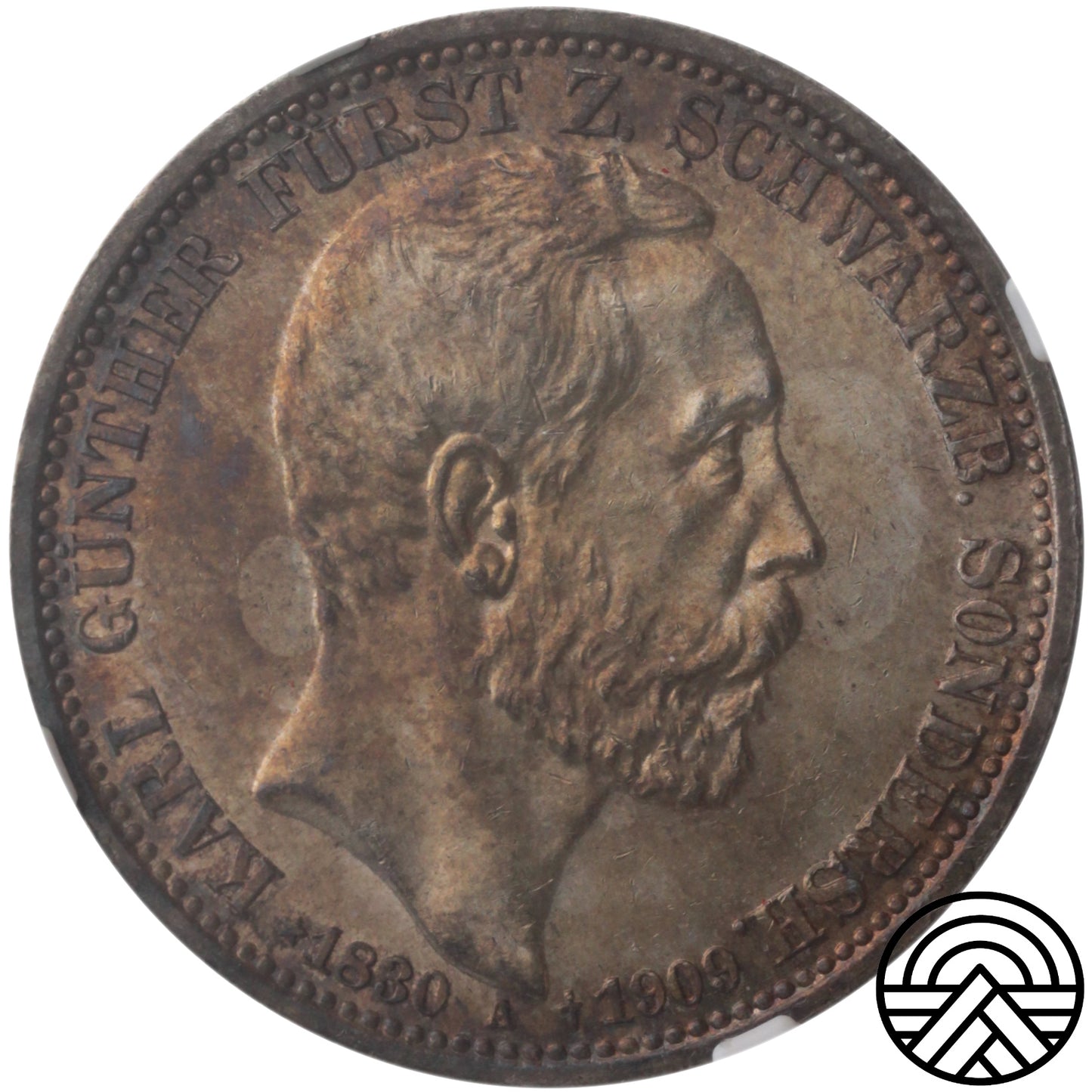 Niemcy, Schwarzburg-Sondershausen, 3 Marki, 1909 r. NGC MS 62