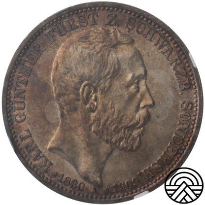 Niemcy, Schwarzburg-Sondershausen, 3 Marki, 1909 r. NGC MS 62