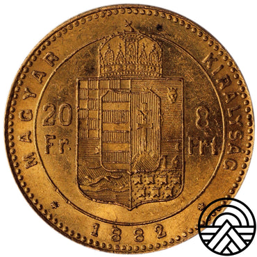 Węgry, 20 Franków - 8 Forintów 1882 r. Super!