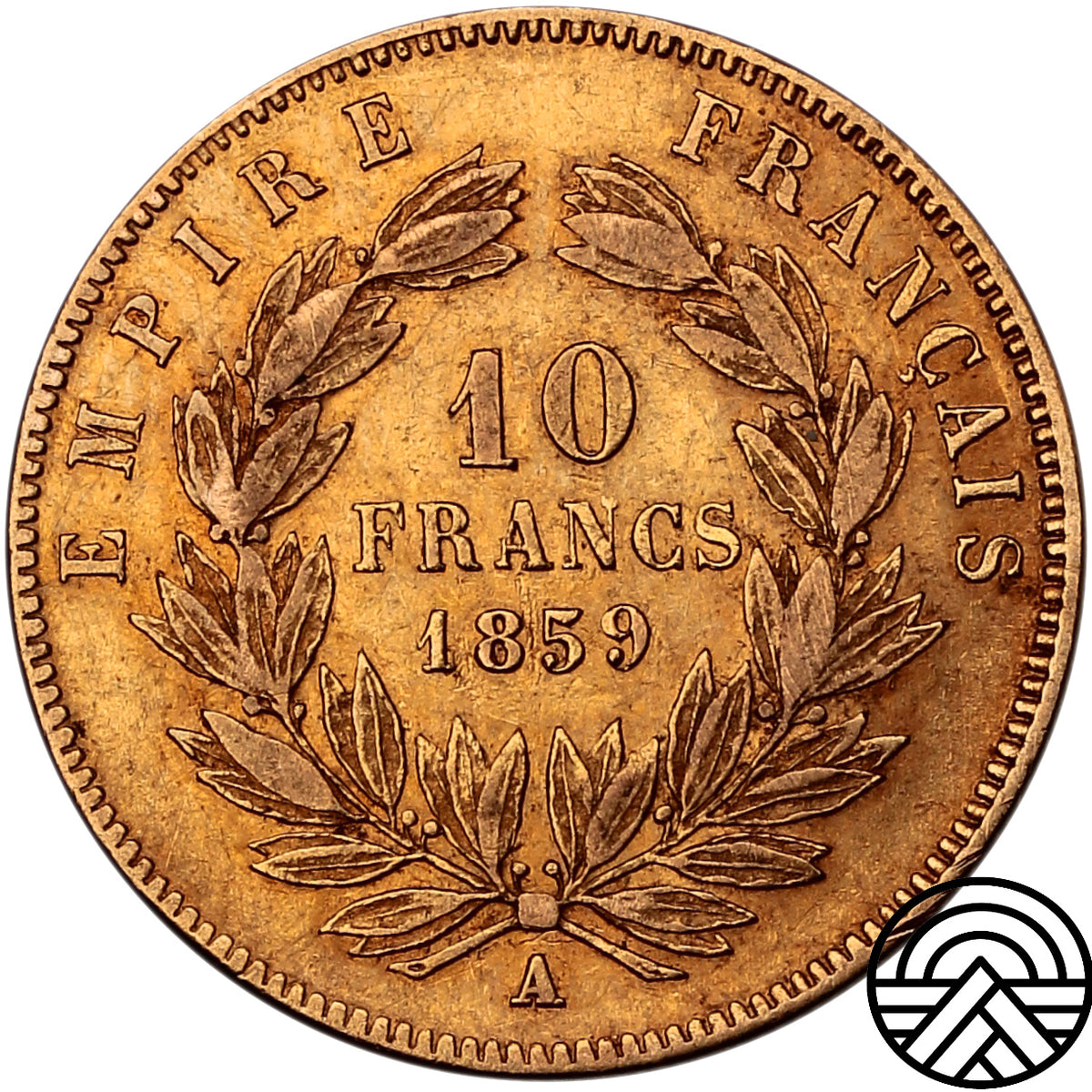 Francja, Napoleon III, 10 Franków, 1859 r. Paryż