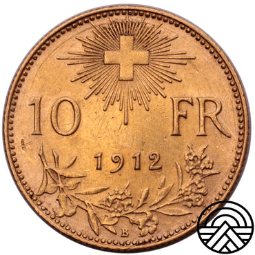 Szwajcaria, 10 Franków, 1912 r. Rzadki rocznik!