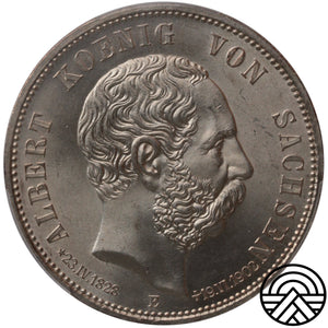 Niemcy, Saksonia, 5 Marek, 1902 r. PCGS MS 65