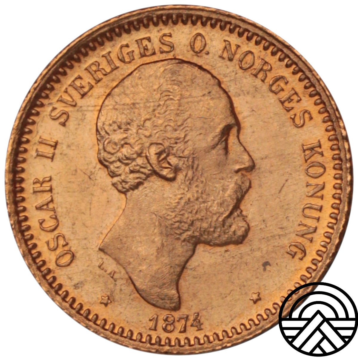 Szwecja, Oskar II, 10 Koron, 1874 r.
